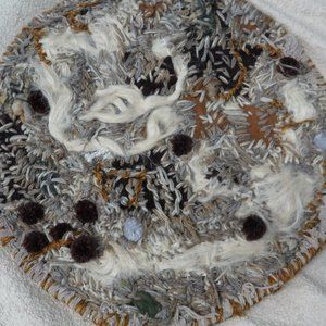 Handmade fiber art round
